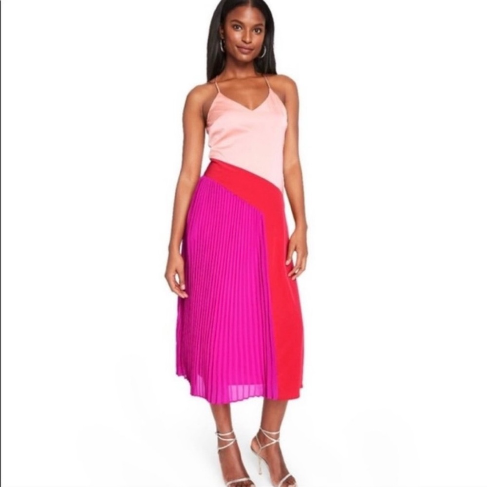 Cushnie Target Pleated Colorblock Dress